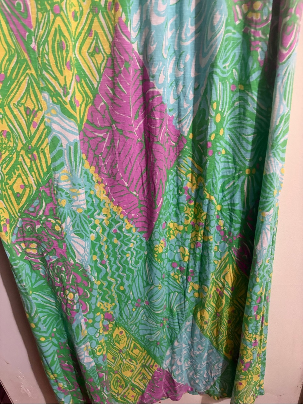 Lilly Pulitzer Strapless Green & Pink Printed Maxi Dress - Picture 9 of 11